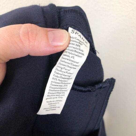 SPANX The Perfect Pant Slim Straight Leg Compression Navy Blue Medium - Picture 6 of 8